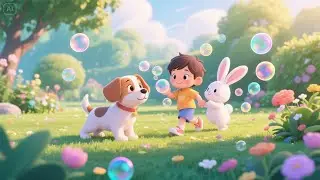 Blue Bubble, Blue Bubble, Floating High | Magical Bubble Song for Kids | Sky Adventure Rhyme