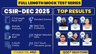 CSIR Dec 2025 Life Science | Full Length Mock Test Series | 499/- Only | Visit Vedemy Website Now |