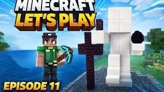 I build dragon slayer statue in Minecraft episode 11