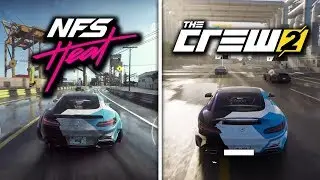 Need For Speed Heat Vs The Crew 2 | Side By Side Day/Night Gameplay Comparison