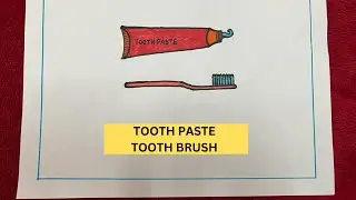 How to draw toothpaste and tooth brush / Easy toothpaste and toothbrush drawing / Khan's ki Duniya