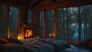 Calming Rain & Fireplace 🔥 Sleep in 1 Minute | Instant Night Comfort
