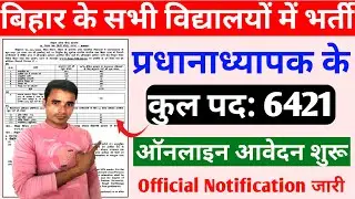 बिहार प्रधानाध्यापक भर्ती 2022 । Bihar headmaster vacancy 2022 | Bihar BPSC Pradhanadyapak Vacancy