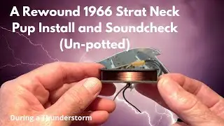 Установка перемотанного звукоснимателя для гитары Strat Grey Bottom 1966 года (негерметизированного)