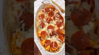 EASY FAMILY DINNER! PIZZA TORTELLINI 🍕🍝 #shorts