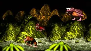 Donkey Kong Country (SNES) Gorilla Glacier Boss - Really Gnawty Rampage