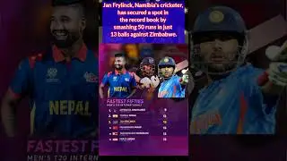 Jan Frylinck, Namibia's cricketer, record book by smashing 50 runs in just 13 balls against Zimbabwe