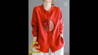 Trendy casual & comfortable cotton shirts design ideas 2025, Latest embroideried tops collection,