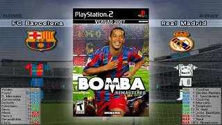 Jogo Barcelona x Real Madrid Bomba Patch 2007 PES PS2 #gameplay #winningeleven #elclasico #nostalgia