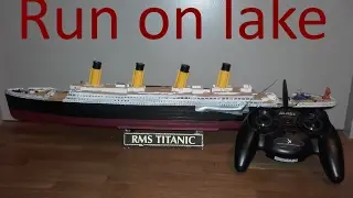 RC Titanic first run on lake.
