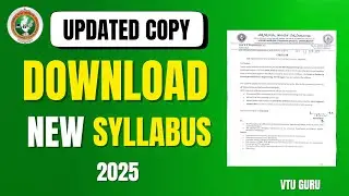How to Download VTU 2025 Scheme Syllabus | VTU Syllabus 2025 Scheme | VTU Updated Syllabus 2025