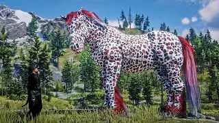 John Marston Finds and Tames a  Infernal Snow Leopard Horse at Cattail Pond | RDR2 Legendary Find