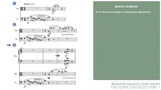 Musical Composition Craft and Art #49 -The form checklist