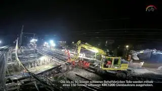 Zeitraffer-Aufnahme Br&uuml;ckeneinschub Siemensstra&szlig;e / Landshut (Wadle Bauunternehmung GmbH)
