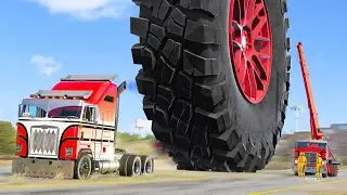 Gigantic Wheel Crushes Cars #4- Beamng drive