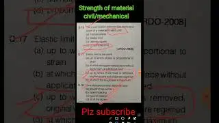 ssc je strength of material civil/mechanical previous year question mcq som preparation ssc je 2023