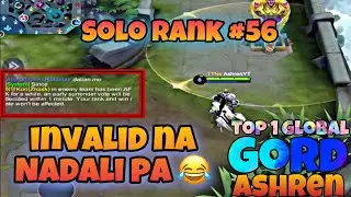 COUNTER INVALID GONE WRONG! - Solo Rank #56 - Top 1 Global Gord - Gord Gameplay - Mobile Legends