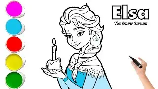 Elsa Frozen Drawing Painting and Coloring For Kids - Frozen 2 Drawing
