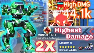 Mech Arena 😱 Highest Damage of LONGARM 10 Revealed | Guardian with Double Longarm 10