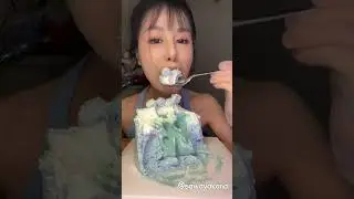 Mint🌱Cream CAKE Dessert ASMR MUKBANG Eating Show Challenge