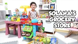 PRETEND PLAY GROCERY SHOPPING W/ KIDS SUPERMARKET TOYS