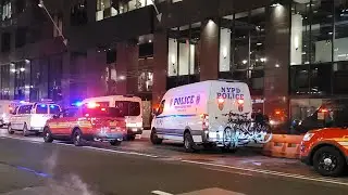 NYPD SRG and FDNY CTTF Mobilizing For A Protest At Grand Central Terminal In Midtown, Manhattan, NYC