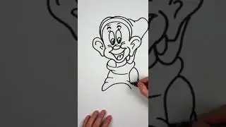 How to draw a Dwarf Dopey | Disney #Shorts