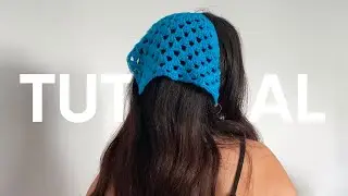 bandana/lenço de crochê (tutorial/passo a passo em português) 🩵 receita fácil e adaptável + dicas