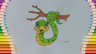 How To Draw Snake Color | Snake Drawing Colour Easy | Snake Painting Drawing