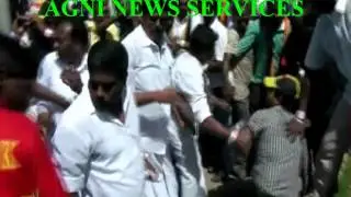 OOTY .. PARTY CADRE PUSHED BY SECURITY IN DMDK RALLY