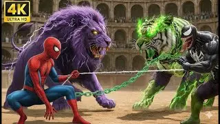 ⚔️ Epic SPIDER-MAN LION 🆚VENOM TIGER | Ultimate Arena Animal Battle | Final Showdown episode 2