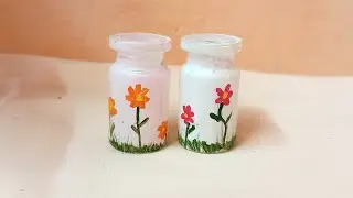 Mini Glass Bottle Paint // mini glass bottle painting ideas  #diy #bottle #painting #youtube #shorts