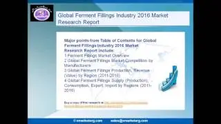 Global Ferment Fillings Dynamics, Forecast, Analysis and Supply Demand 2016 2021