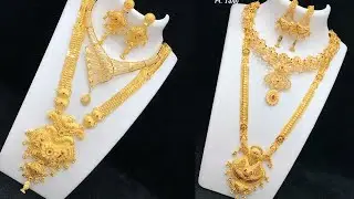 Latest One gram gold haram necklace set collection with price and order to 9704374757 //  C154