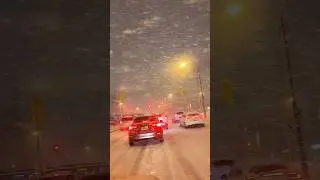 Heavy Snowfall Night Toronto 4K  #snowstorm #snow #toronto