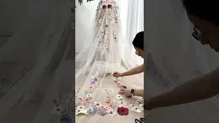 Making a v neck floral appliqu&eacute; bridal dress with court train #dress #sewing #fashion #dressmaking