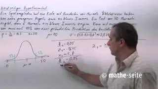 Beidseitiger Hypothesentest &uuml;ber Normalverteilung berechnen, Beispiel 5 | W.20.07