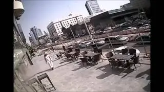 This Man Has A Lucky Escape From Falling Glass Panel In Saudi Arabia VIDEO
