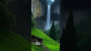 Heavenly Falls Under the Stars 🌌💦| Pixel Dream AI #shorts #shortvideo #nature #cat #pets #beautiful