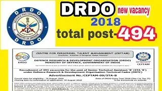 DRDO new vacancy 2018