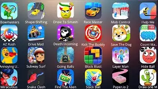 Subway Surfers, Paper.io 2, Stack Ball, Bowmasters, Block Blast, Drive Mad | Mobile Gameplay…