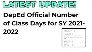 Its official, number of school days for SY 2021-2022|BFAM