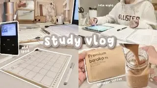 study vlog 🍞 24 hrs productive, cramming, late night studying, handwritten notes, ipod [aesthetic]