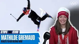 Mathilde Gremaud reacts to her Beijing 2022 gold medal performance!
