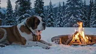 Saint Bernard Cozy Campfire &ndash; 30 Minutes of Relaxing Dog Ambience
