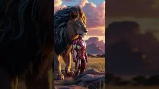 Animal Fusion: Iron Man combined with a lion #ironman #hybrid #animals #fusion #shorts