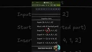 Insertion Sort Algorithm in 60 Seconds | Easy Sorting for Beginners #dsa  #insertionsort