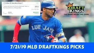 ANOTHER $10000 WIN! 7/21/19 MLB DRAFTKINGS PICKS
