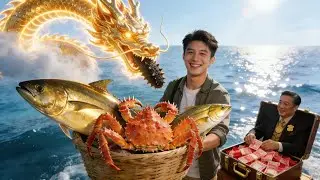 小伙在河邊撈魚時，竟被一條奇異小龍咬傷。沒想到，這讓他意外獲得了能夠潛入深海的神龍分身。從此，龍蝦、帝王蟹、藍鰭鮪鱼各類珍稀海鮮源源不斷，一步步成為海鮮市場的掌控者！#首發新劇 #無腦劇 #完結短劇