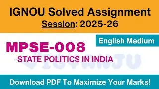 IGNOU MPSE 008 Solved Assignment 2025-26 English Medium